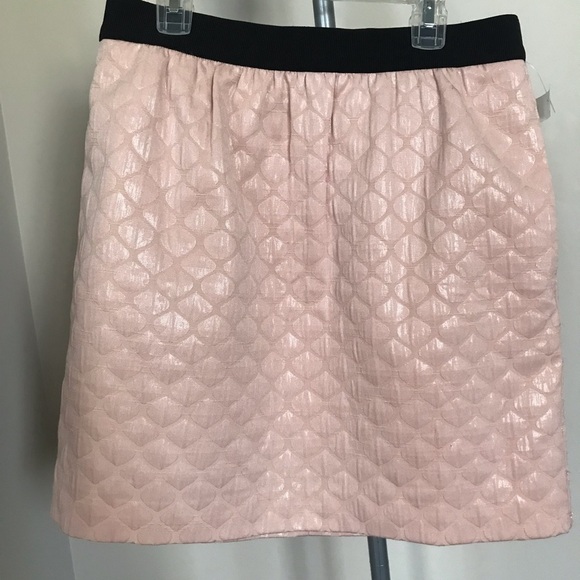 Ann Taylor LOFT pink mini skirt black womens sz 6 textured fully lined shimmery - Picture 1 of 12